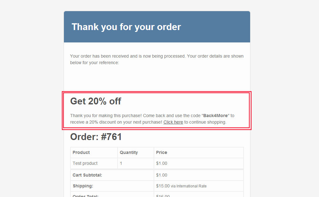 Image showing how to add content to order email